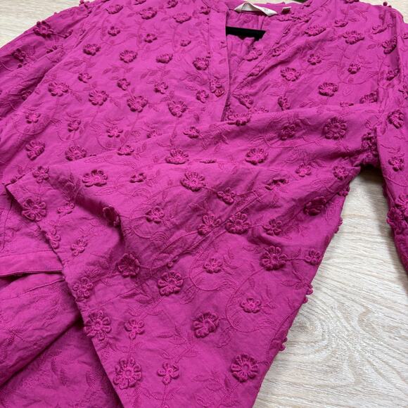 Soft Surroundings Sunny Day Floral Applique Blouse Women’s M Color Pink - Picture 2 of 5